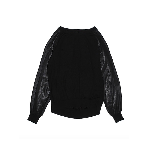 H&M Black Sweater with Sheer Sleeves - Picture 2 of 2